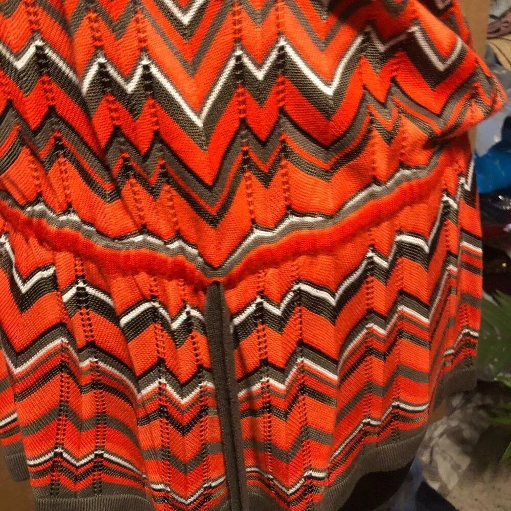 Cache Chevron Peek A Boo Knit Stretch Strapless Top Dress Drawstring Waist - Image 2