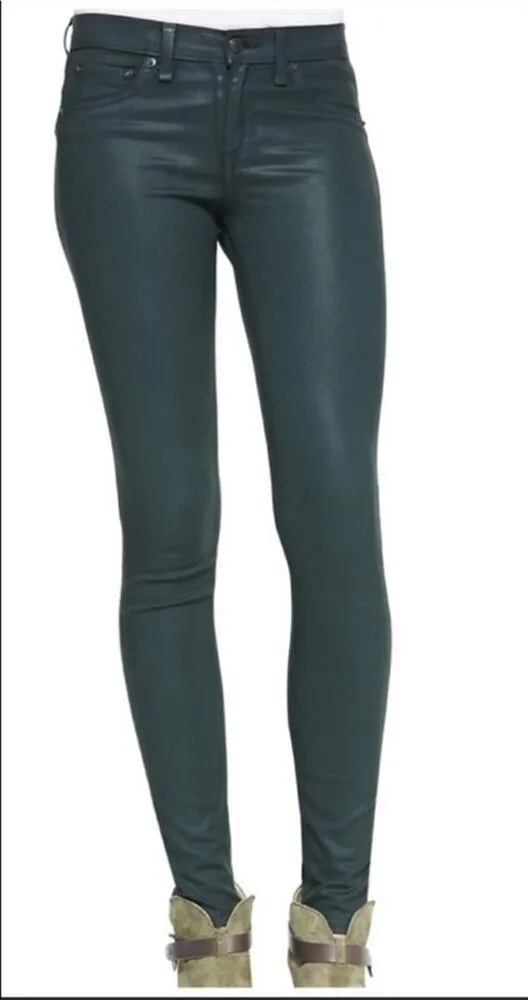 Rag & Bone Legging Jean Coated Green Revolve 24 - Image 3