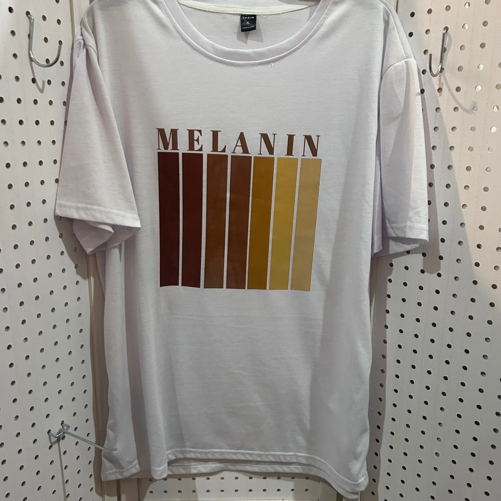 SHEIN Melanin Graphic T Shirt White XL Statement Top - Image 2