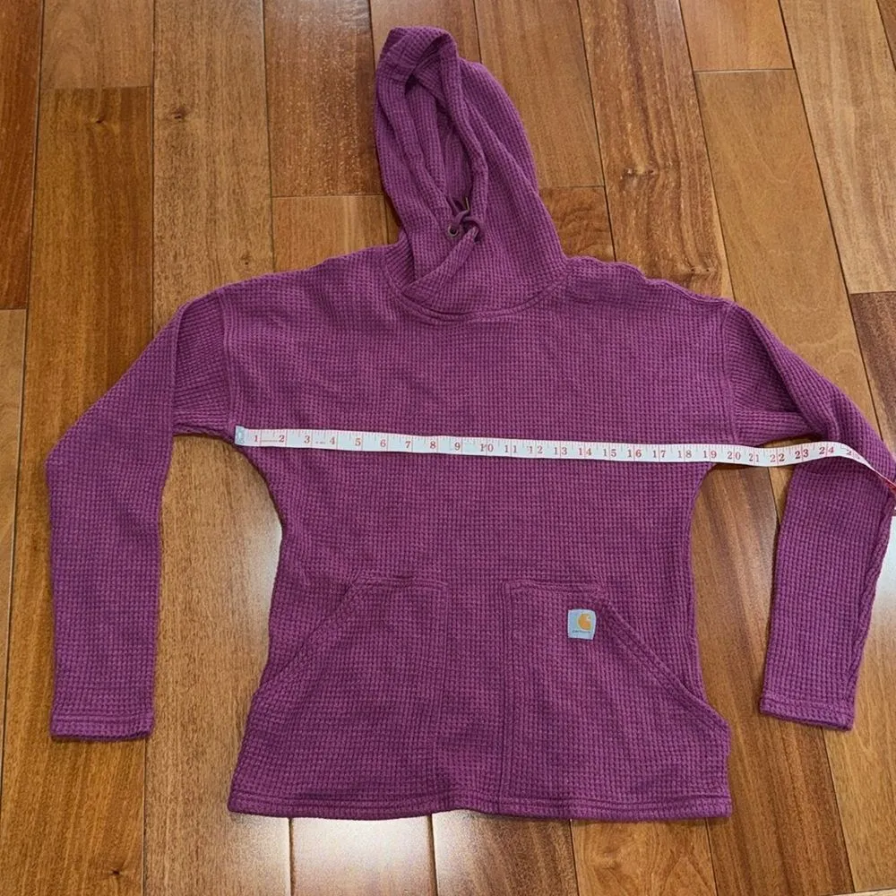 Carhartt Women's Relaxed Fit Heavyweight Long-Sleeve Hooded Thermal Shirt Sz XS - Image 8