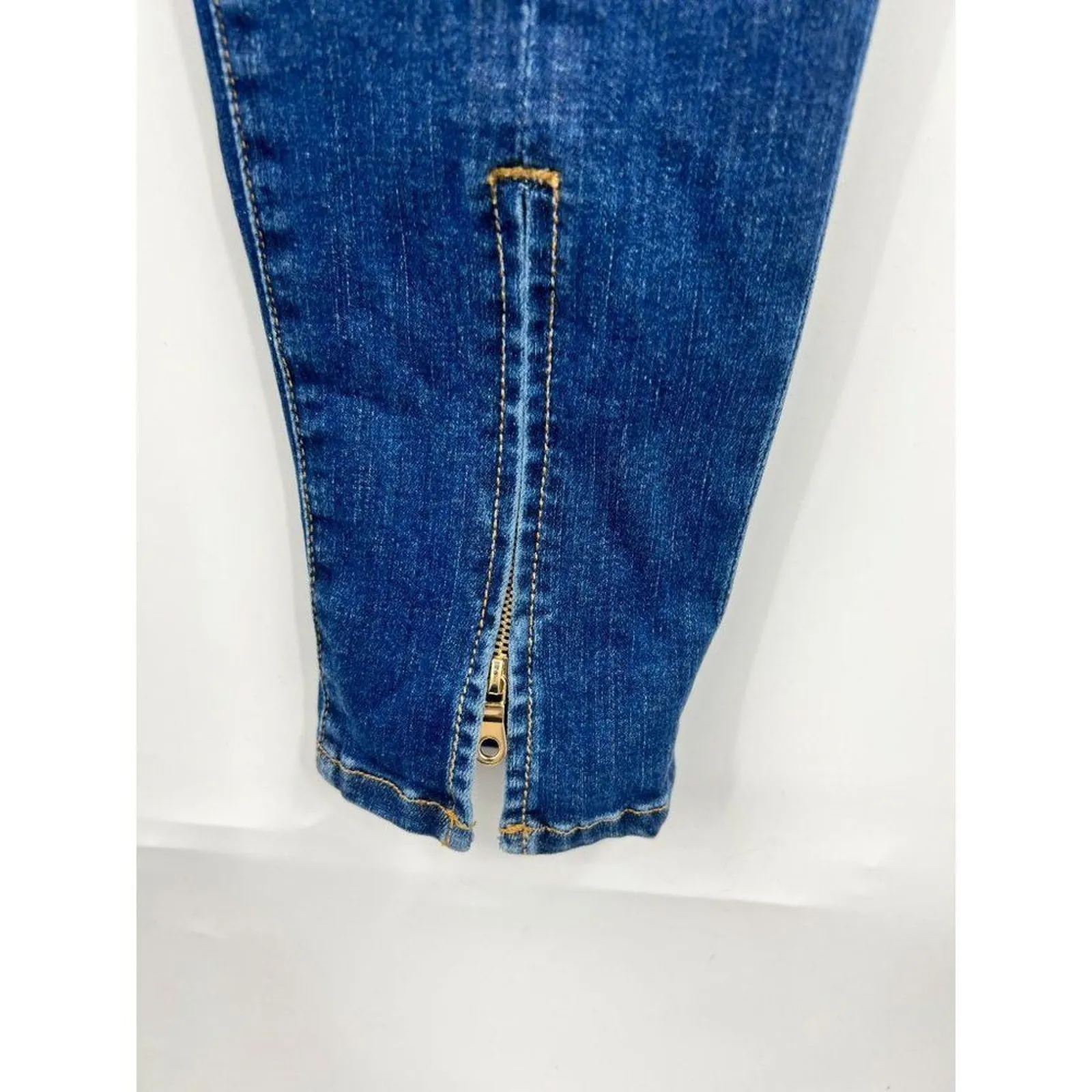 Frame Le Skinny de Jeanne Jeans Denim Skinny Napa Zipper‎ Hem Size 28 Stretch - Image 5