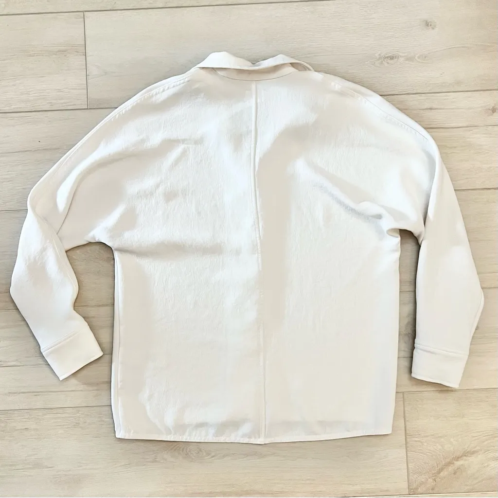 Aritzia Wilfred Free Form Shirt Cardigan in White Size XS - Image 5