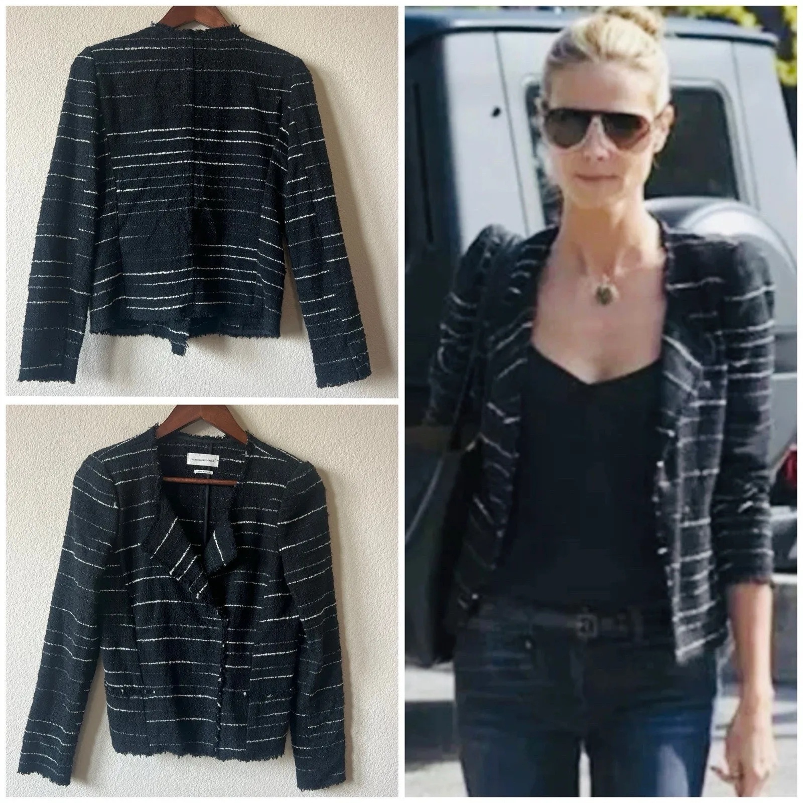 Isabel Marant Étoile Black & White Tweed Jacket Size 38 France Made - Image 12