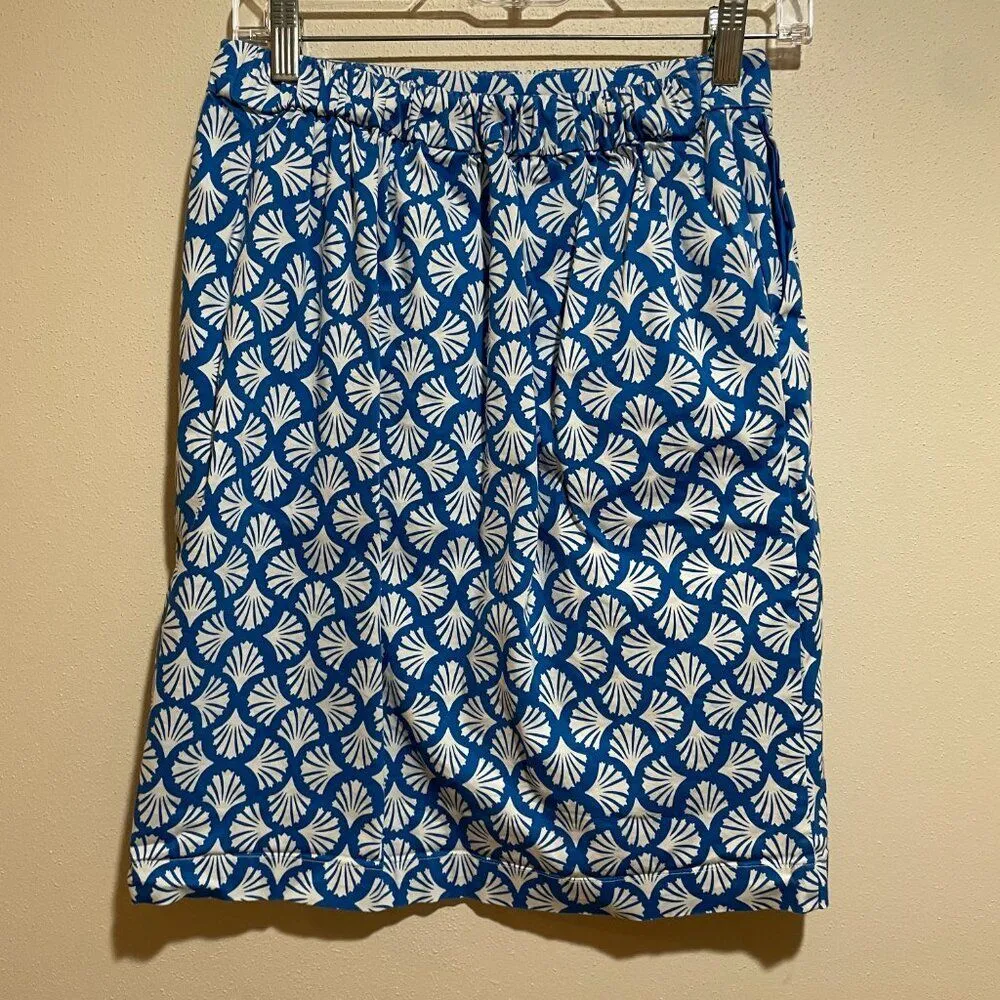 NWOT Boden Size 4L Danby Pull On Mini Skirt Blue Pattern Elastic Waist - Image 7