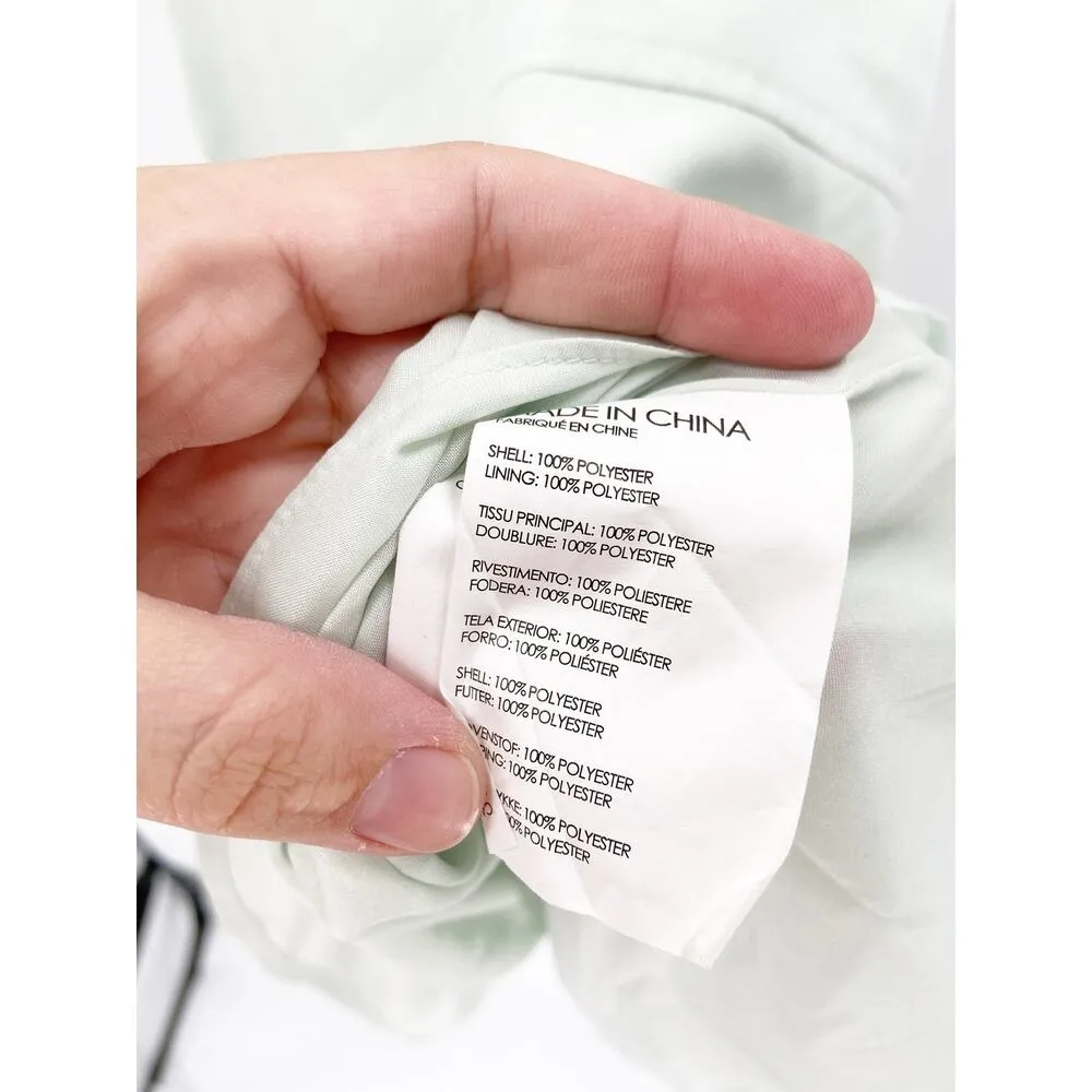 Club Monaco Ceithan Silver Sage Short Cape Sleeve Round Neck Dress Size 12 - Image 7