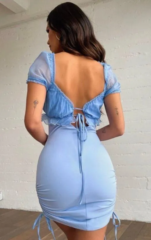 Blue Cut Out Dress  - Image 3