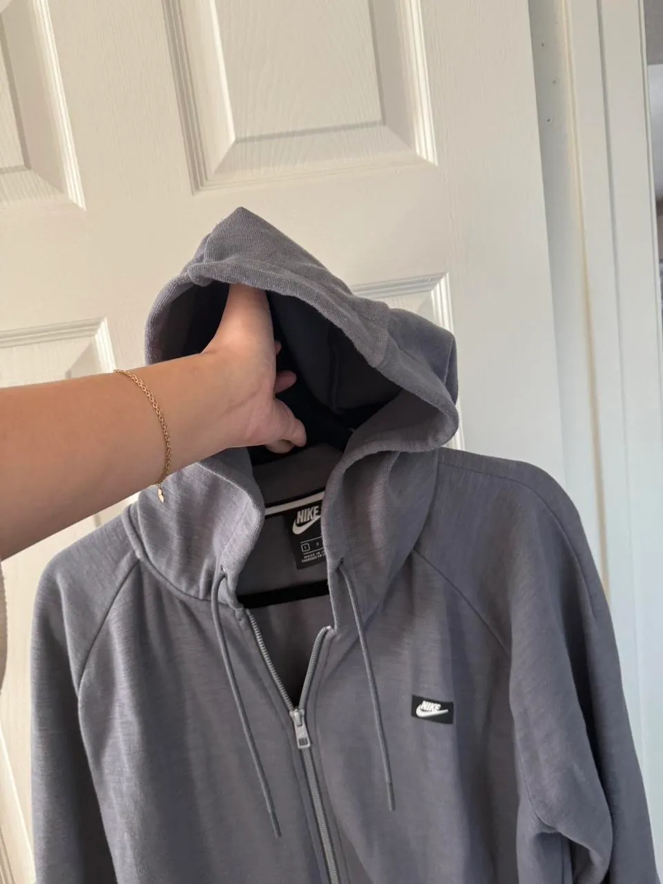 Nike Grey Zip Up Hoodie - Image 4