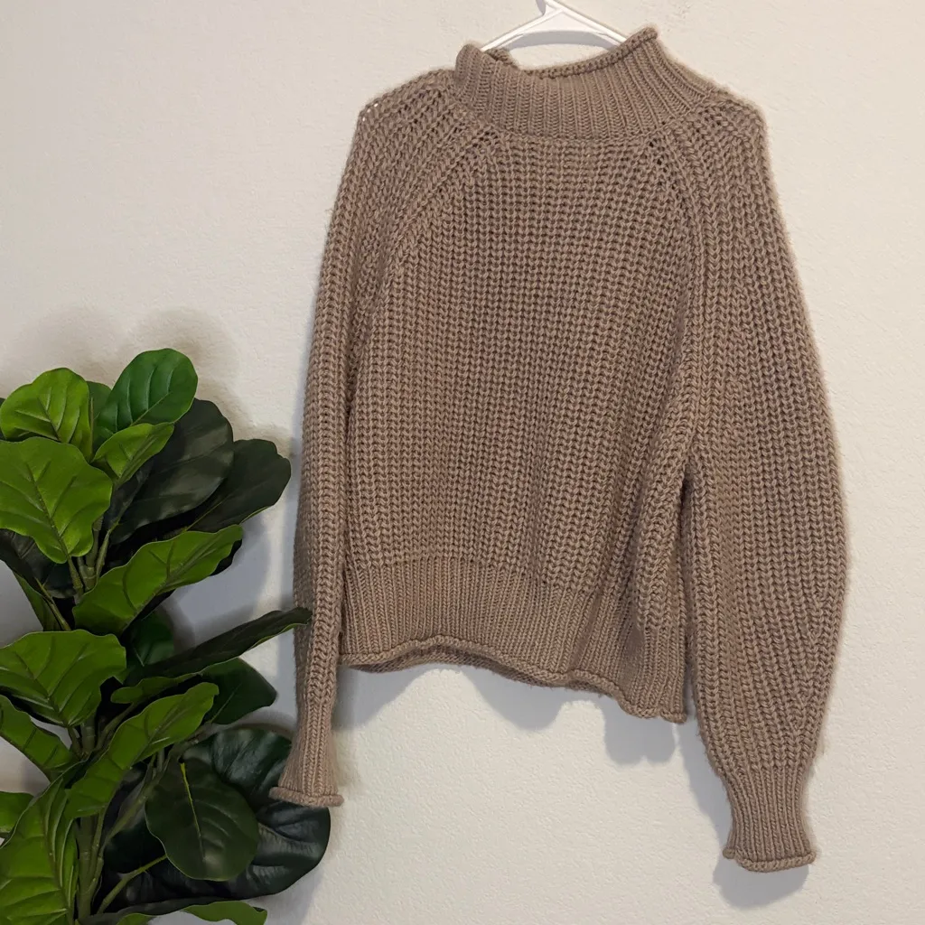 H&M Beige Chunky Knit Sweater XL - Image 3