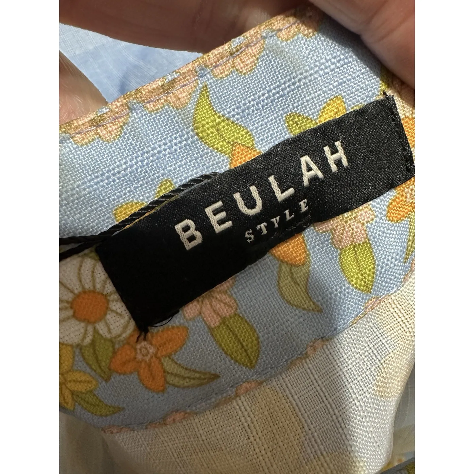 Beulah Tuckernuck Leila Floral Mini Button Down Dress Puff Sleeve Size S READ - Image 11