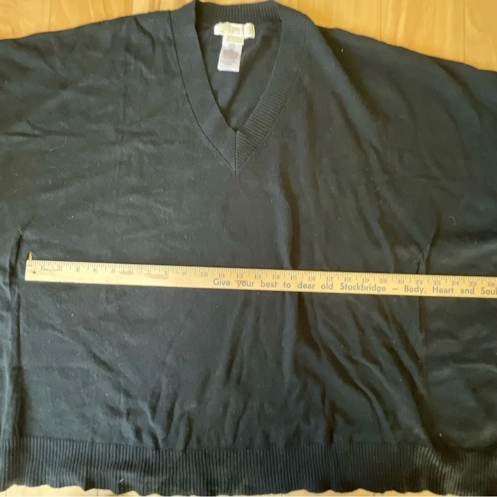 Michael Kors  Black V- Neck Pullover Dolman Sleeve Knit Shawl Wrap Poncho Sz: S/M - Image 7