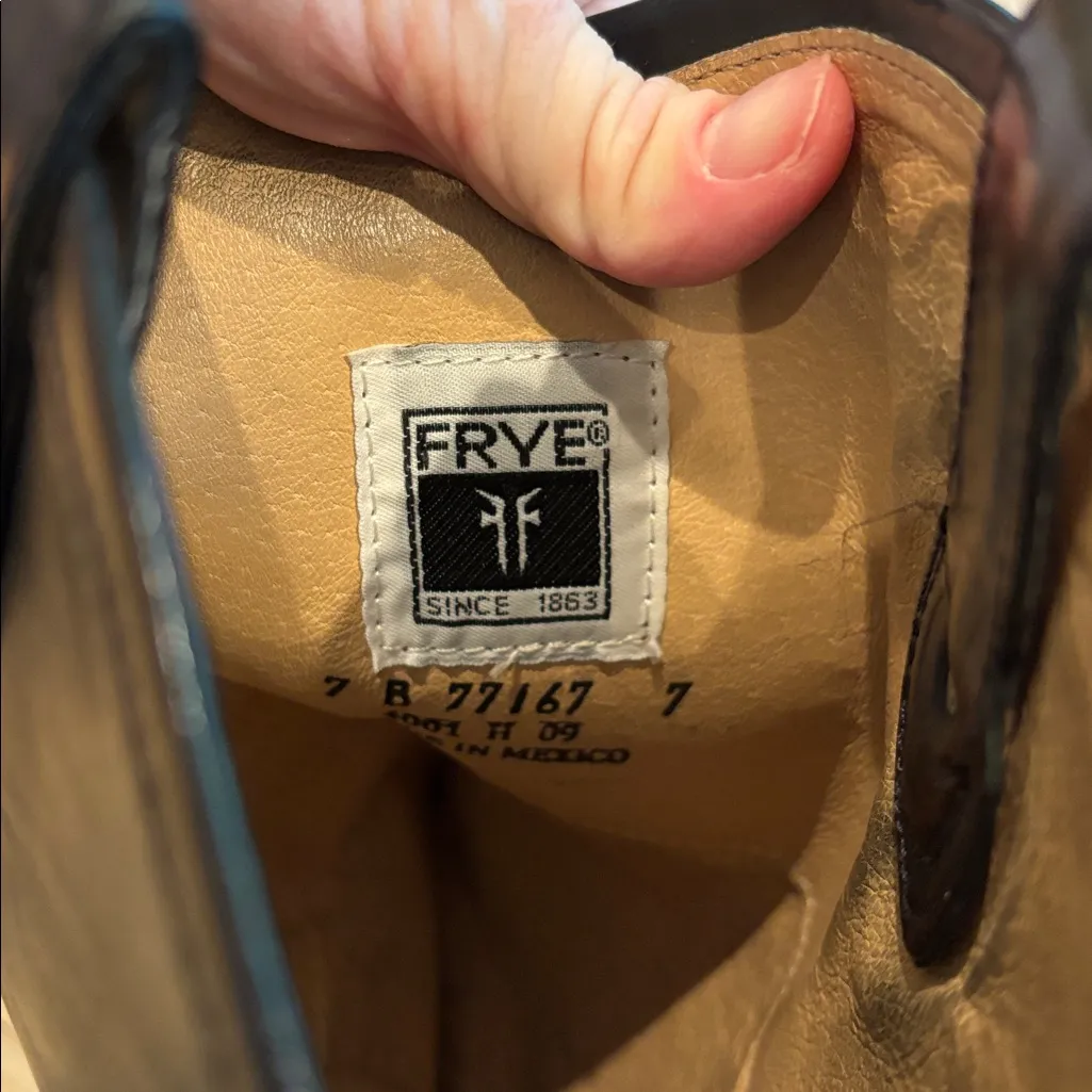 Frye Boots Melissa Black Tall Block Heel Size 7 - Image 8