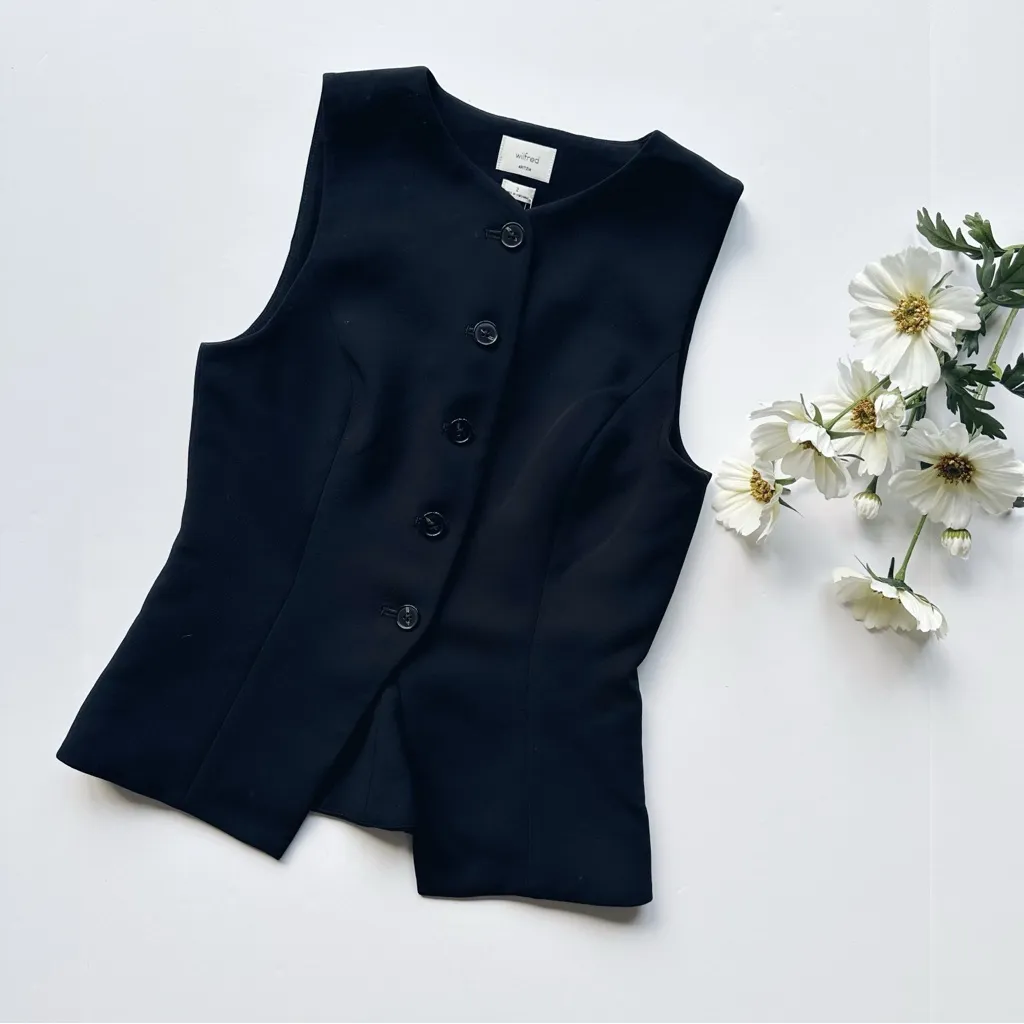 NEW Aritzia Wilfred Regal Vest (Re)ssential Black - Image 9
