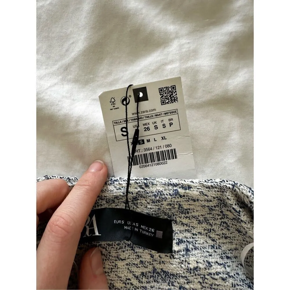 NWT Zara GOLD BUTTON TEXTURED BLAZER Size S - Image 7