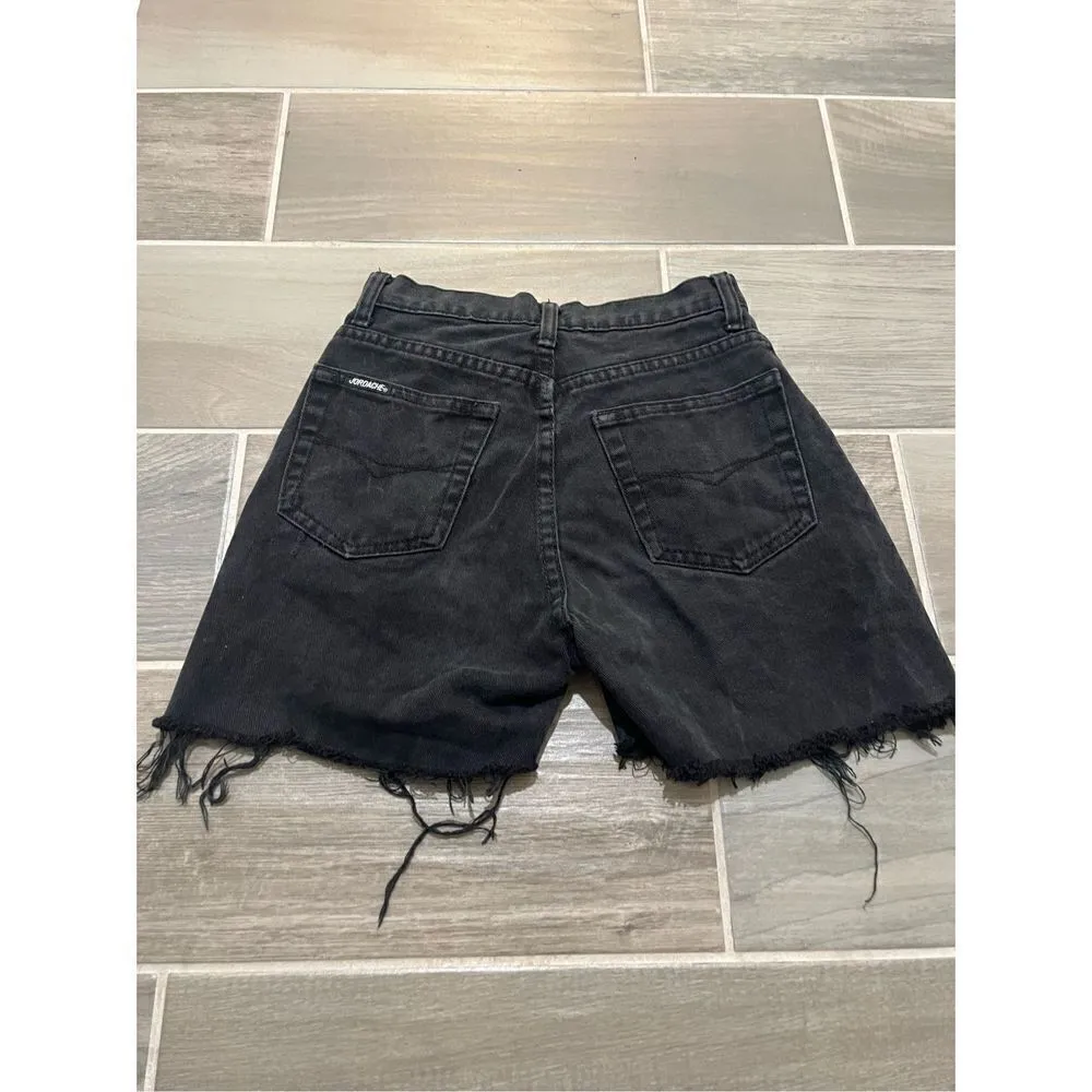Jordache cut off denim jeans shorts size 5/6 in black 100% cotton - Image 2