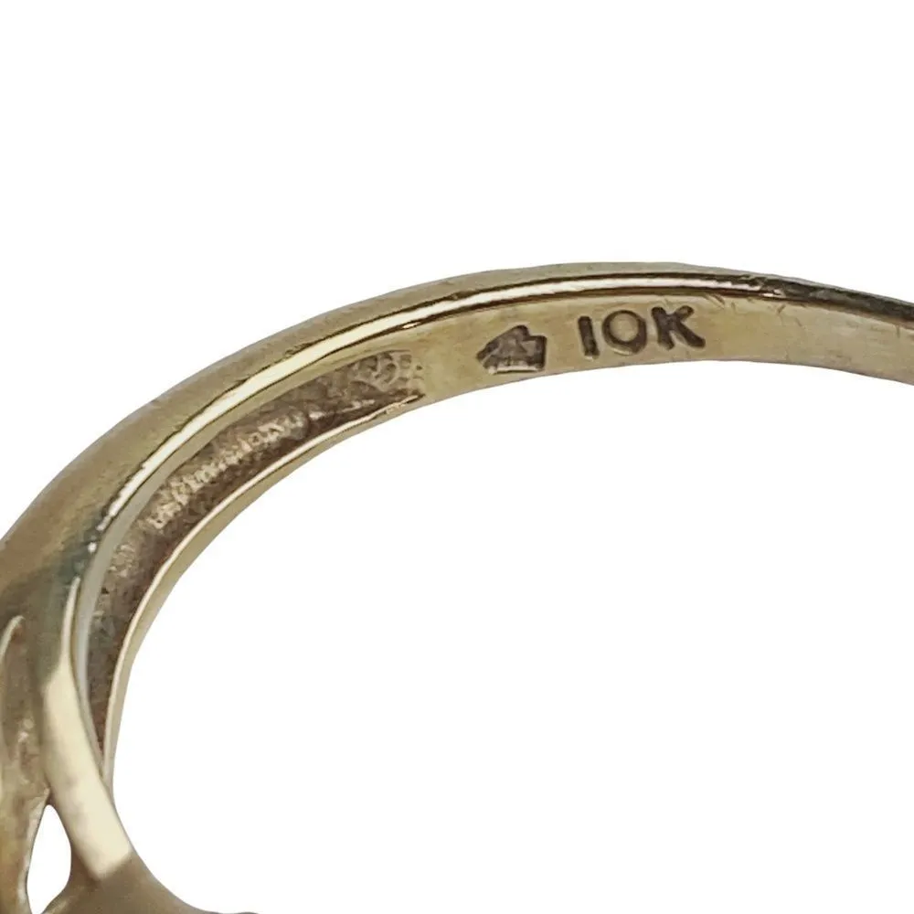 GENUINE DIAMONDS SOLITAIRE RING 10K YELLOW & WHITE GOLD Sz 7.25 - Image 10