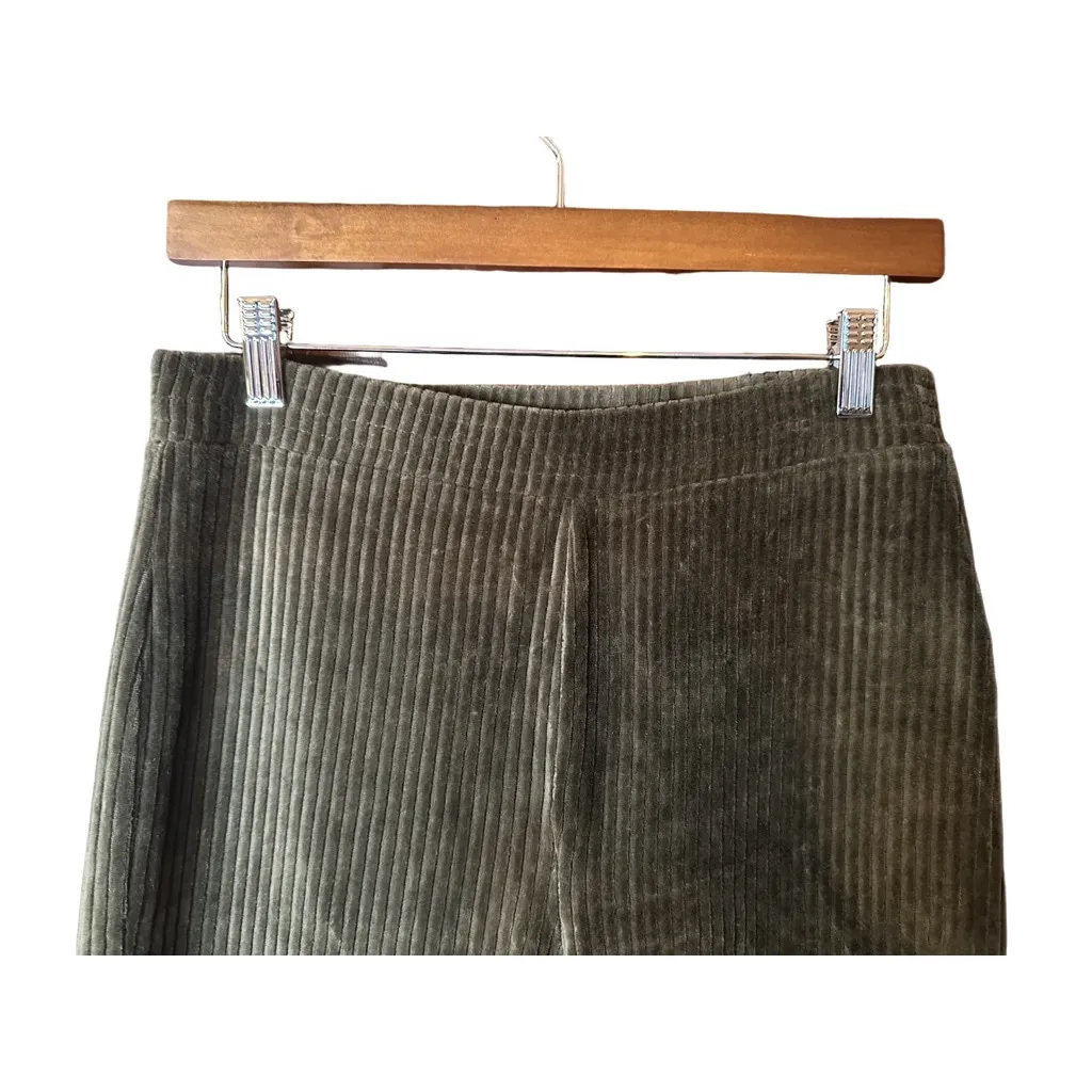 Aerie Medium Green Velvet Elastic Pants - Image 3