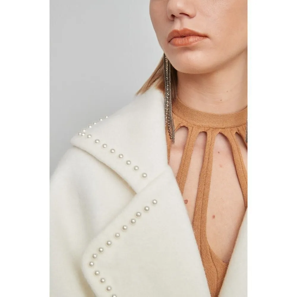 Atoir Addicted To Love Pearl Coat in Cloud Large New Womens Trench Jacket White - Image 15