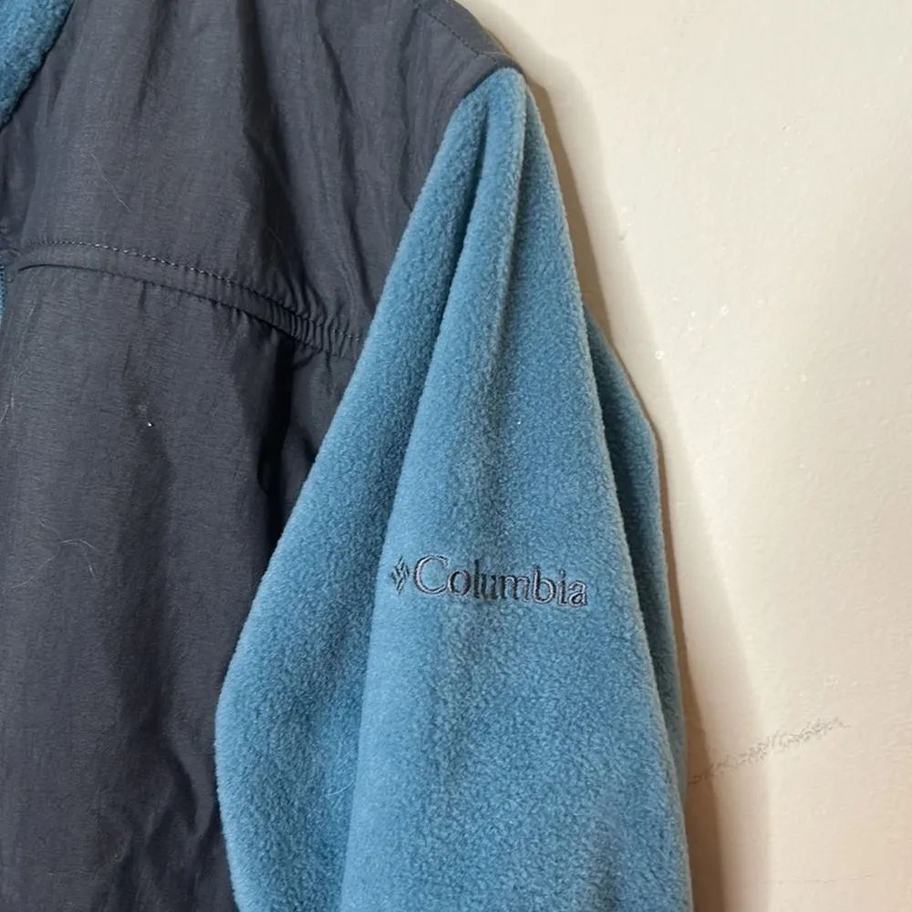 Columbia Fleece Sweater Jacket Coat Full Zip Blue Pockets Womens Size Large - Image 3