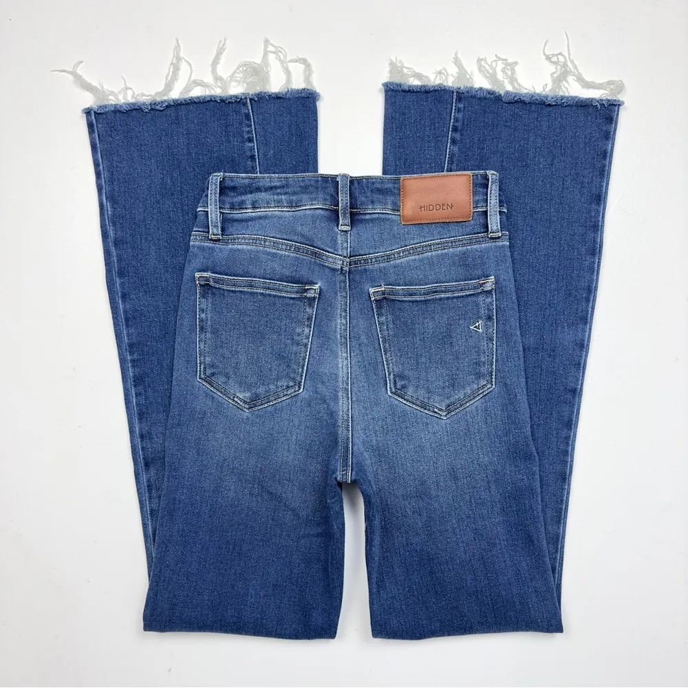 Hidden • [Happi] Dark Insert Flare Jean • Sz 24 Blue - Image 6