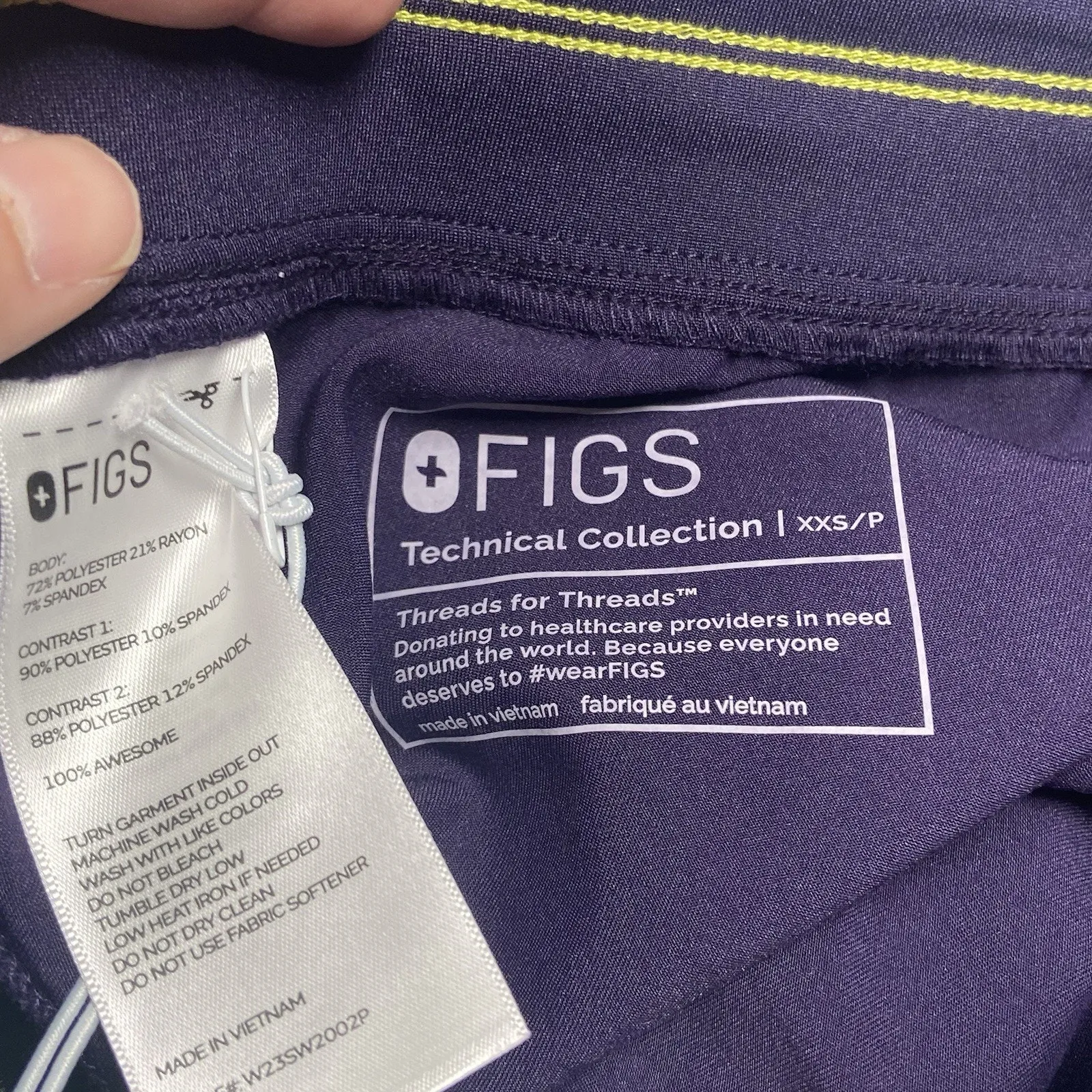Figs Scrub Pants Women's Size XXS Petite Soeng Purple NEW Pockets Drawstring - Image 5