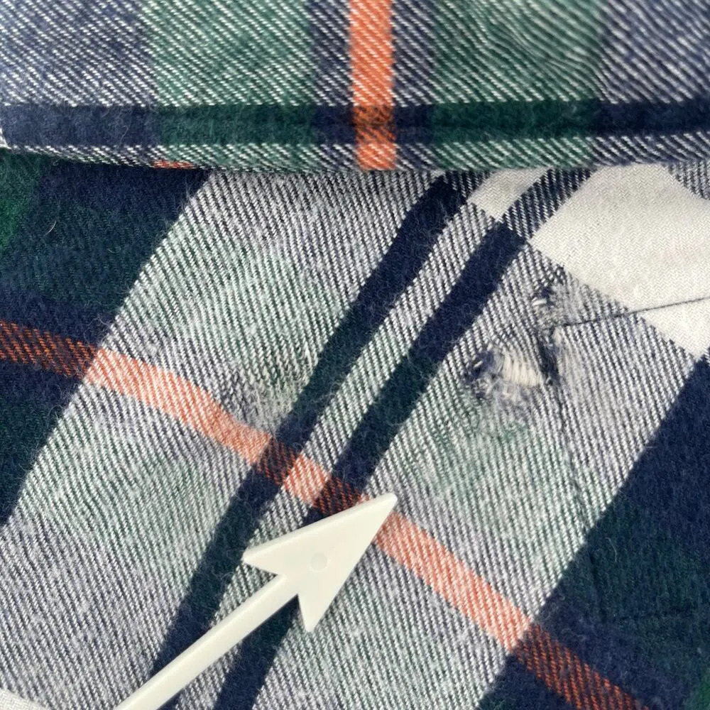 RAILS Shirt Dress Medium Nadine Flannel Plaid Button Down Tie Waist Green Navy - Image 5