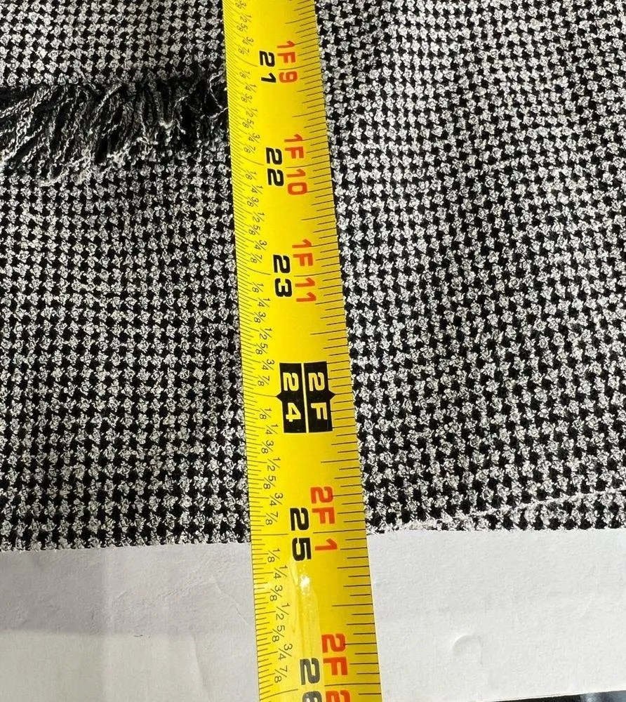 CJ Banks X 14W black white houndstooth button front jacket fringe eyelash office - Image 4