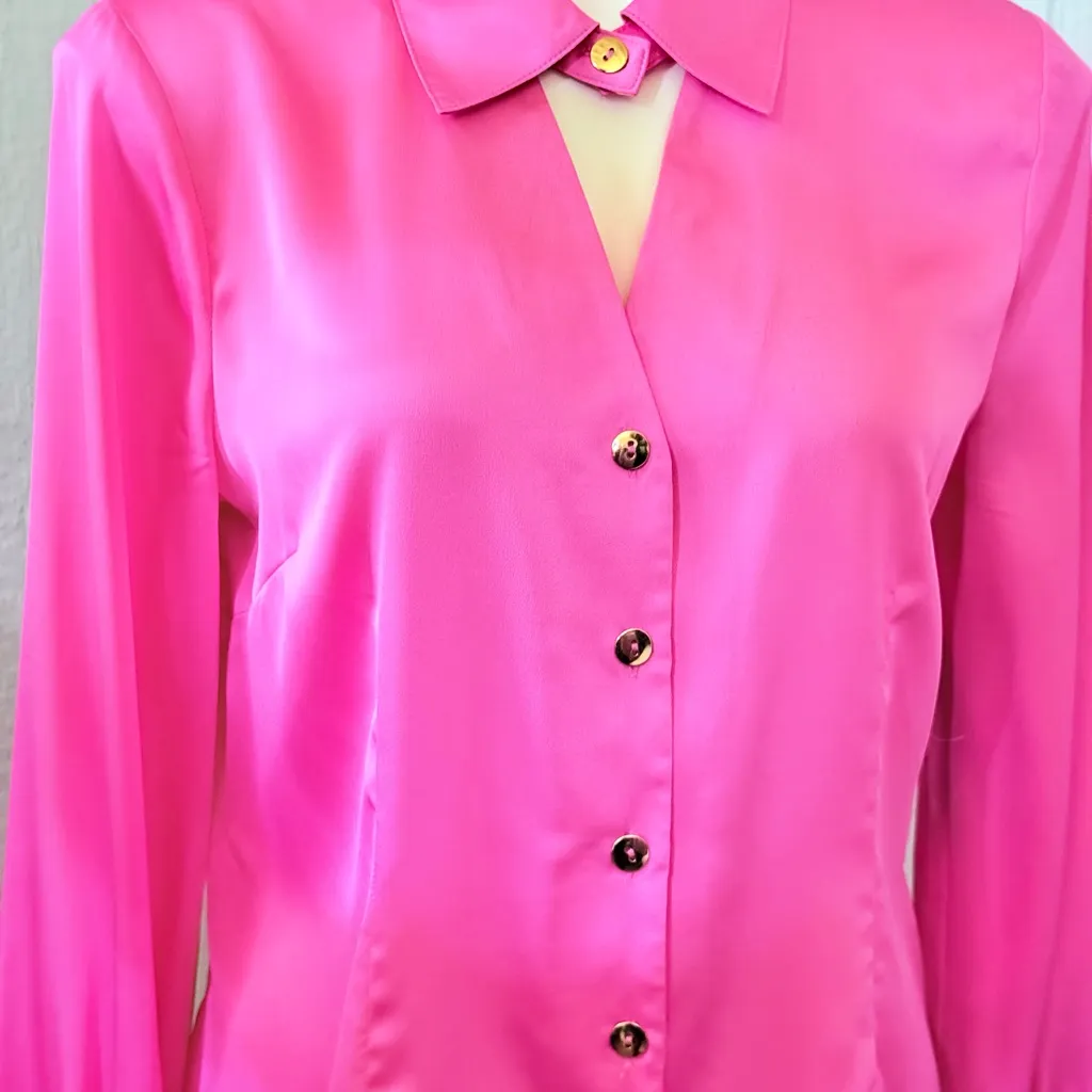 Bold Elements  Fuchsia Button Down Shirt - Image 5