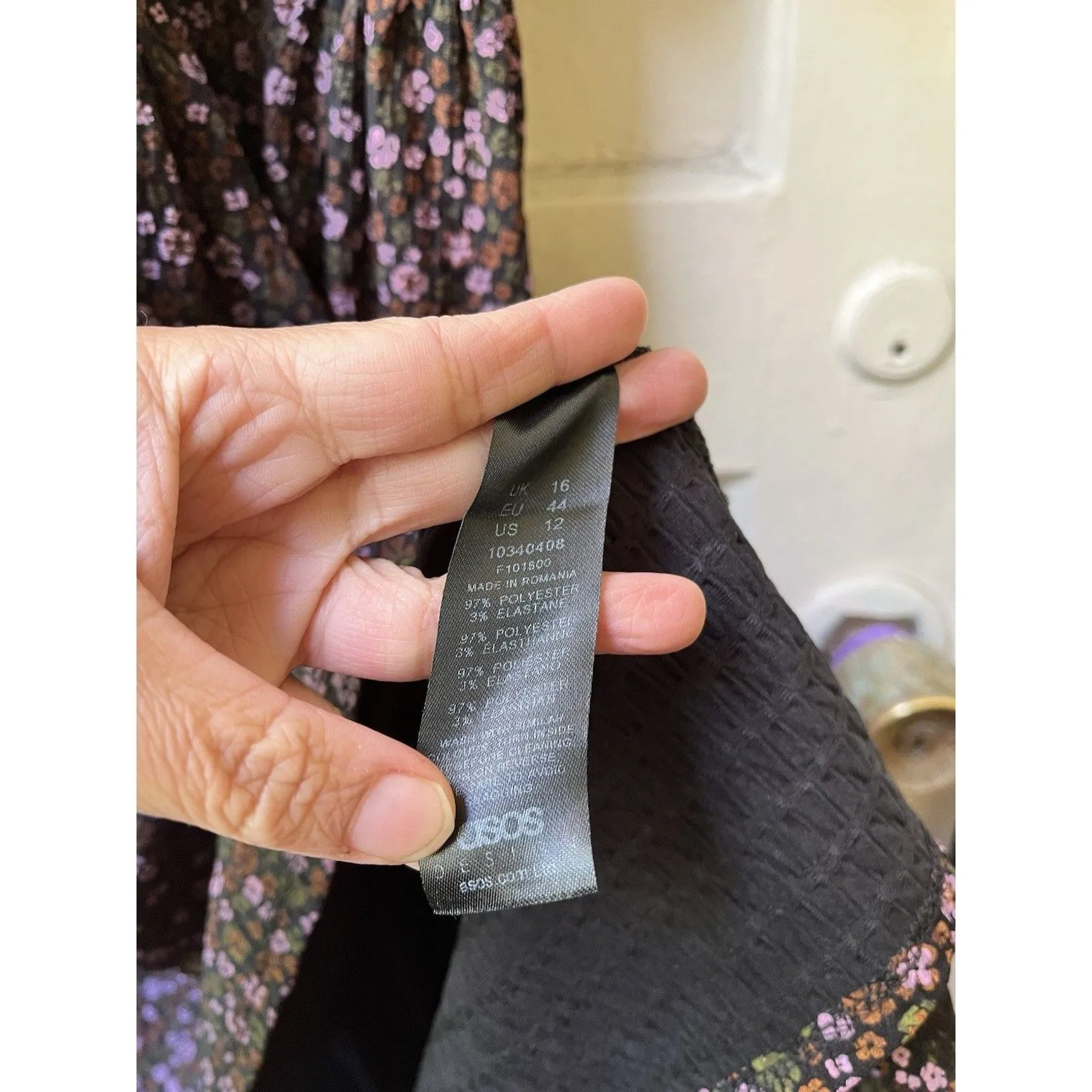 Asos Floral Babydoll Dress 12 Puff Sleeves Dark Fairy Romantic Academic Western - Image 3