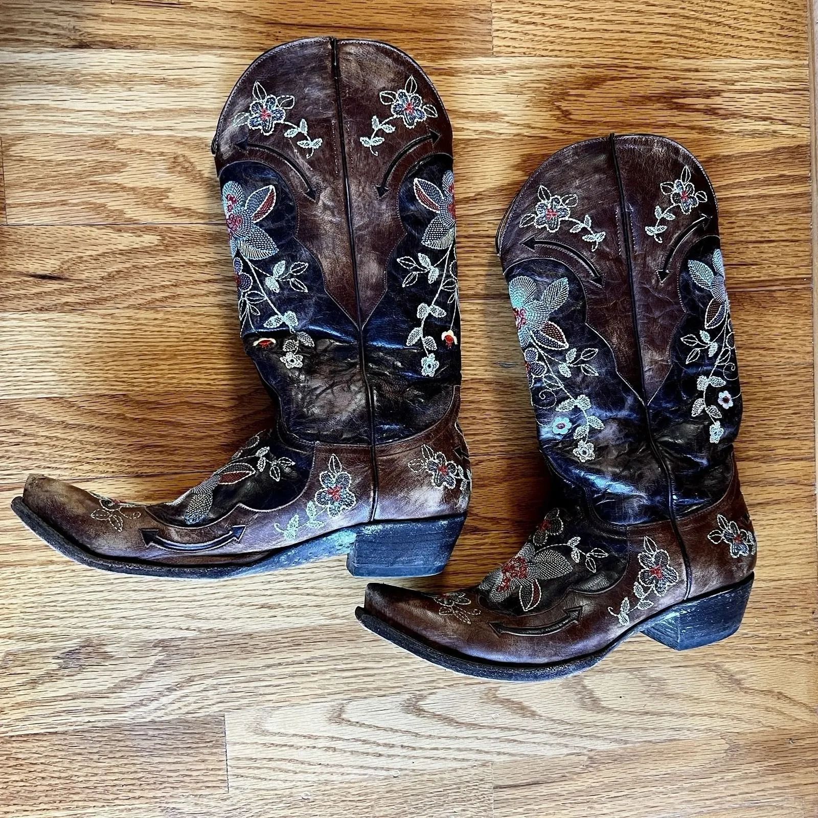 Old Gringo Floral Embroidered Western Cowboy Boots Womens 9.5 B Mexico - Image 8