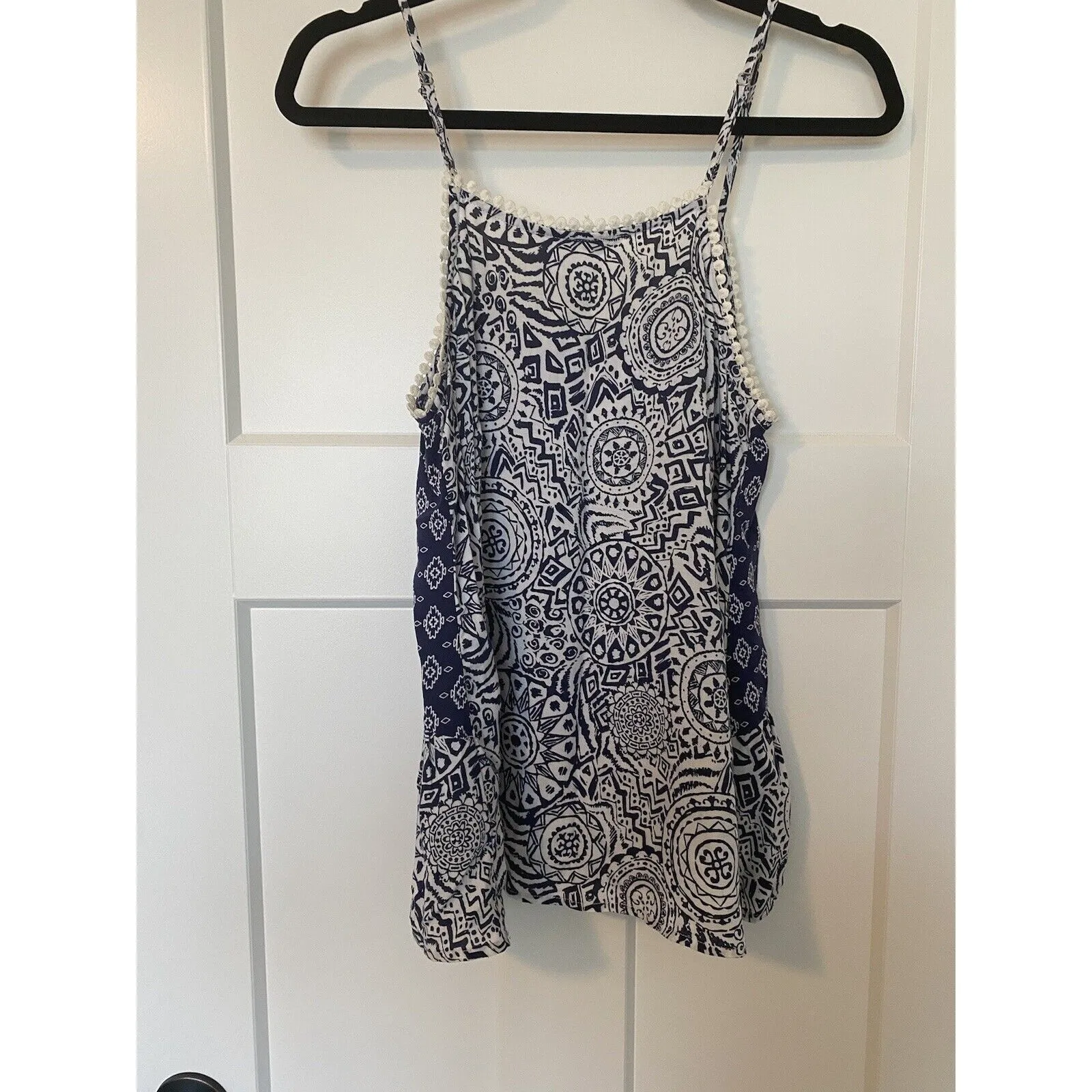 Sweet Wanderer Size Small Boho Blue‎ And Cream Halter Top - Image 6