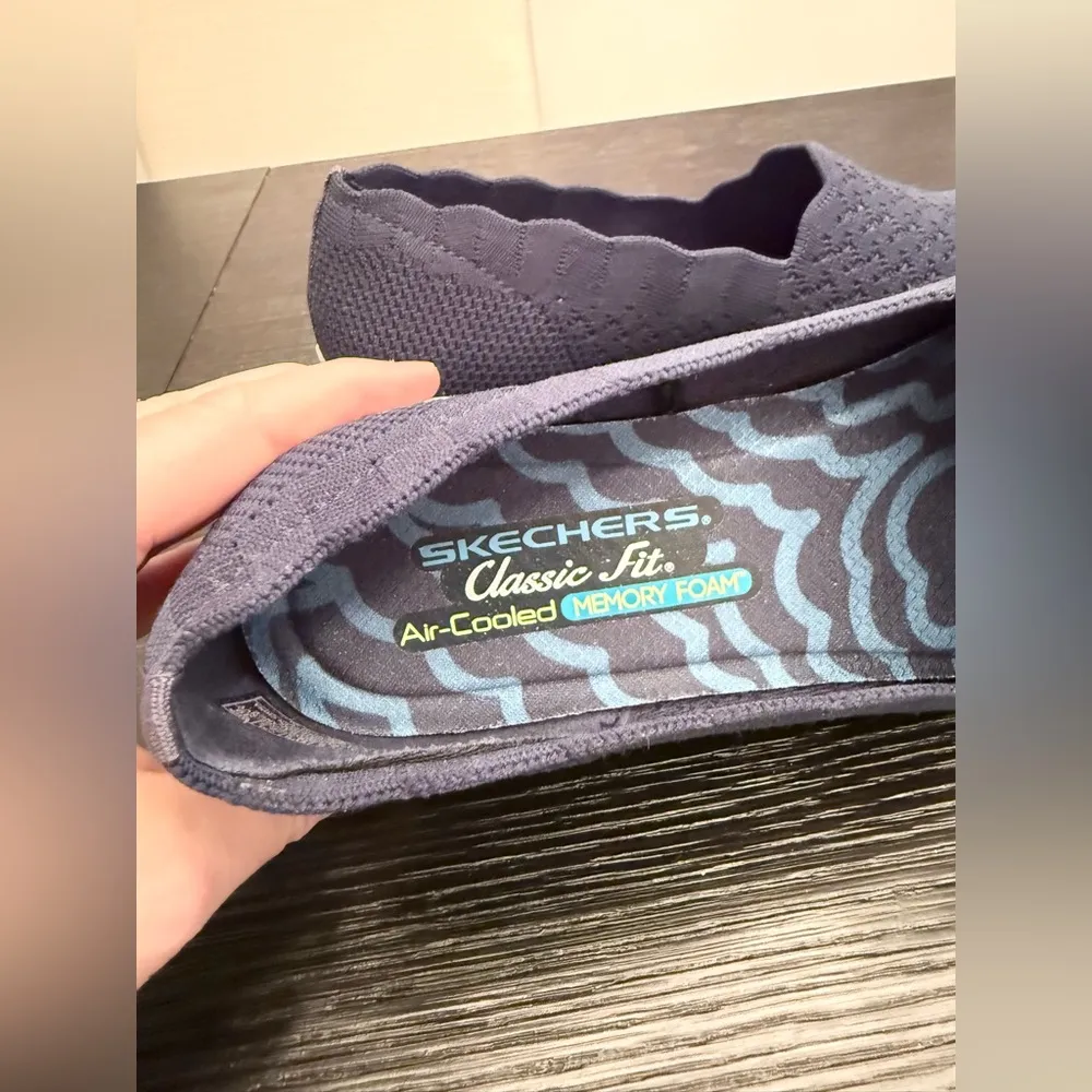 Skechers Seager Flat Loafer Sneaker Shoes Memory Foam Navy Blue Size 9.5 - Image 6