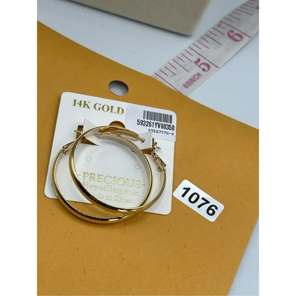 NWT Precious 14K gold dipped medium hoops - Image 4