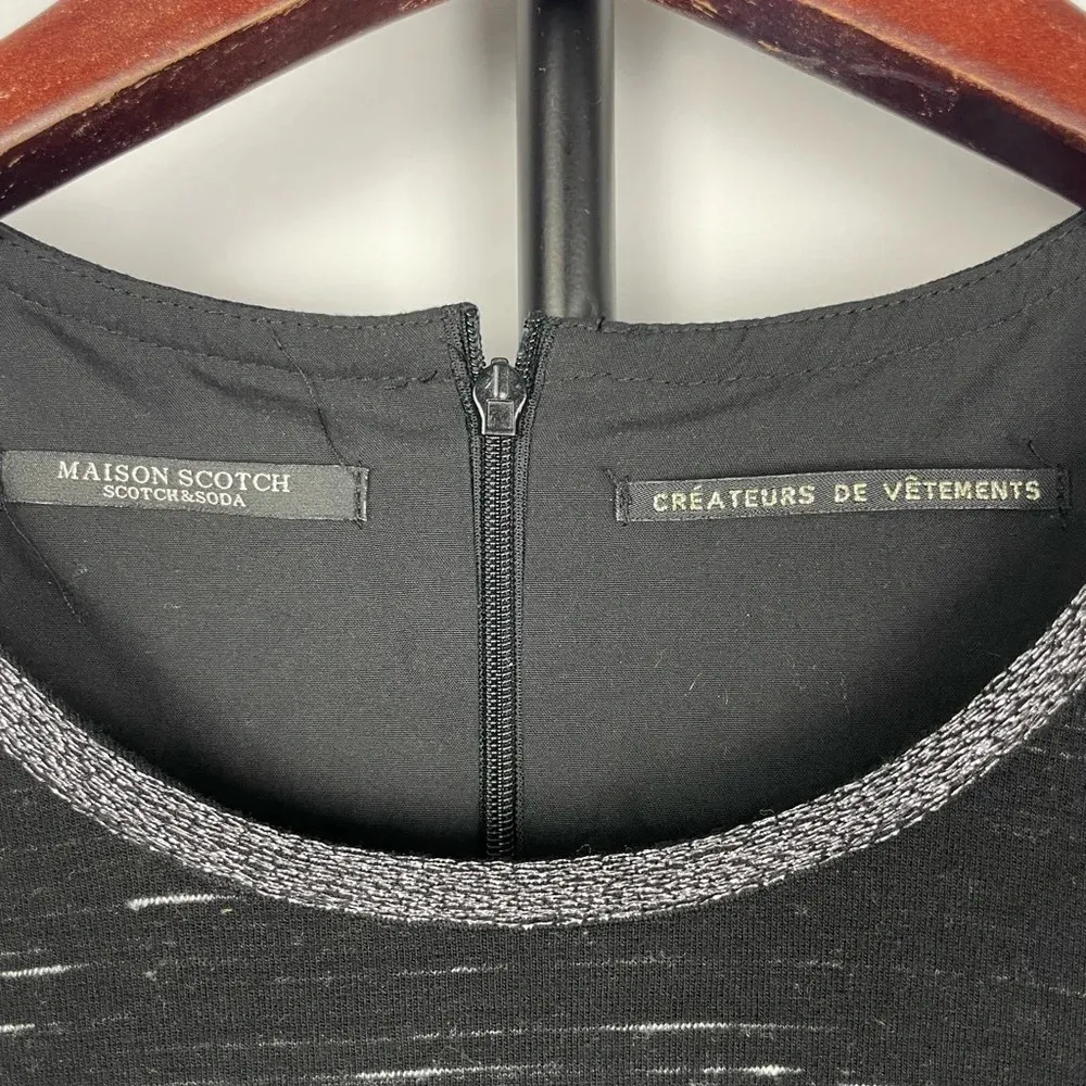 MAISON‎ Scotch Scotch & Soda Charcoal Black Long Sleeve Fitted Mini Dress - Image 6