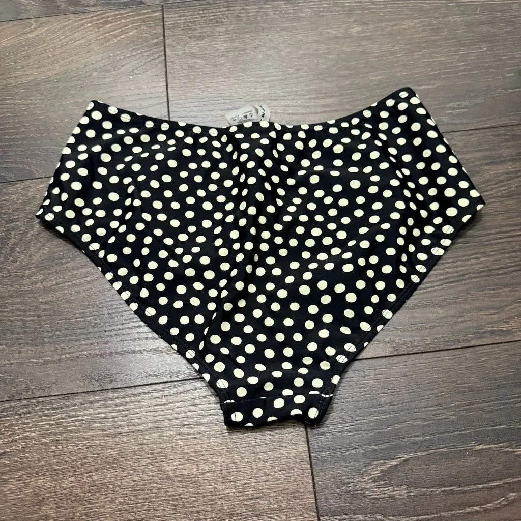 Donatella Women’s Small Polka Dot High Waist Swim Bottom Pool Ocean Beach - Image 4