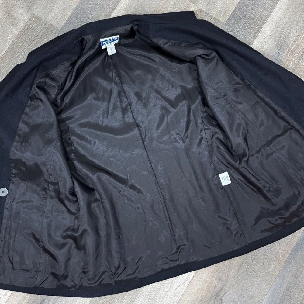 Pendleton ‎ Wool Double Breasted Blazer Jacket Black 10 - Image 10
