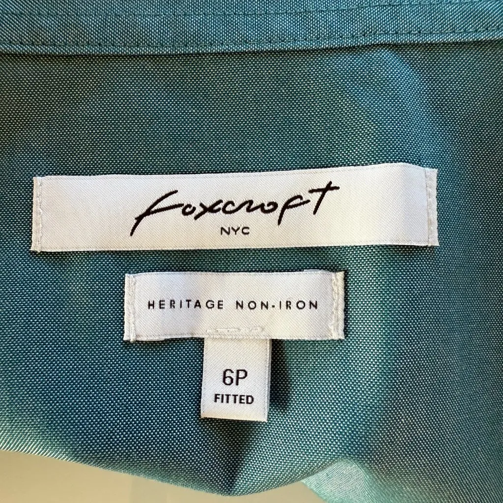 Foxcroft heritage non iron peacock long sleeve collared button down blouse 6P - Image 7