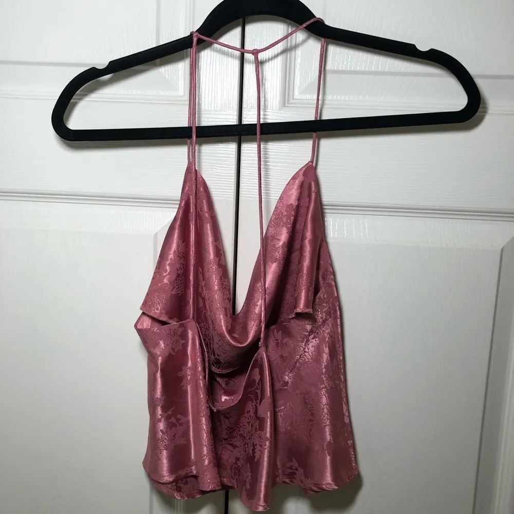 Lulus Pink Cross Back Cowl Neck Top Size S - Image 5