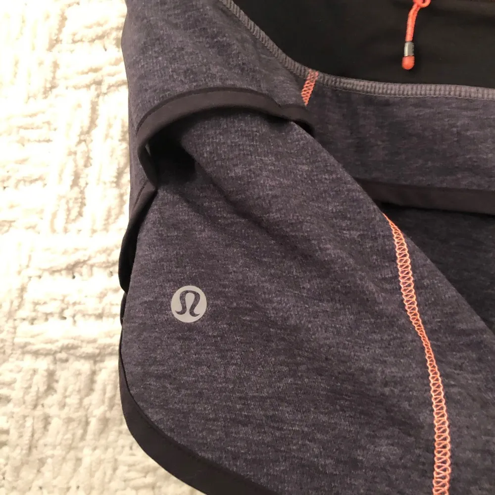 Lululemon Speed Shorts Athletic Lined Running Short Grey Orange 4 Small - Image 3