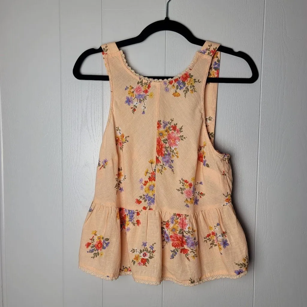 NWT  Floral Peach Ruffle Top - Image 7