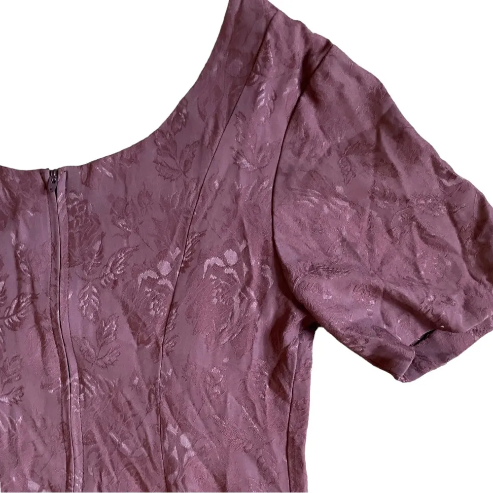 Vintage Mica Burgundy Red Floral Dress Women’s Size Small - Image 9