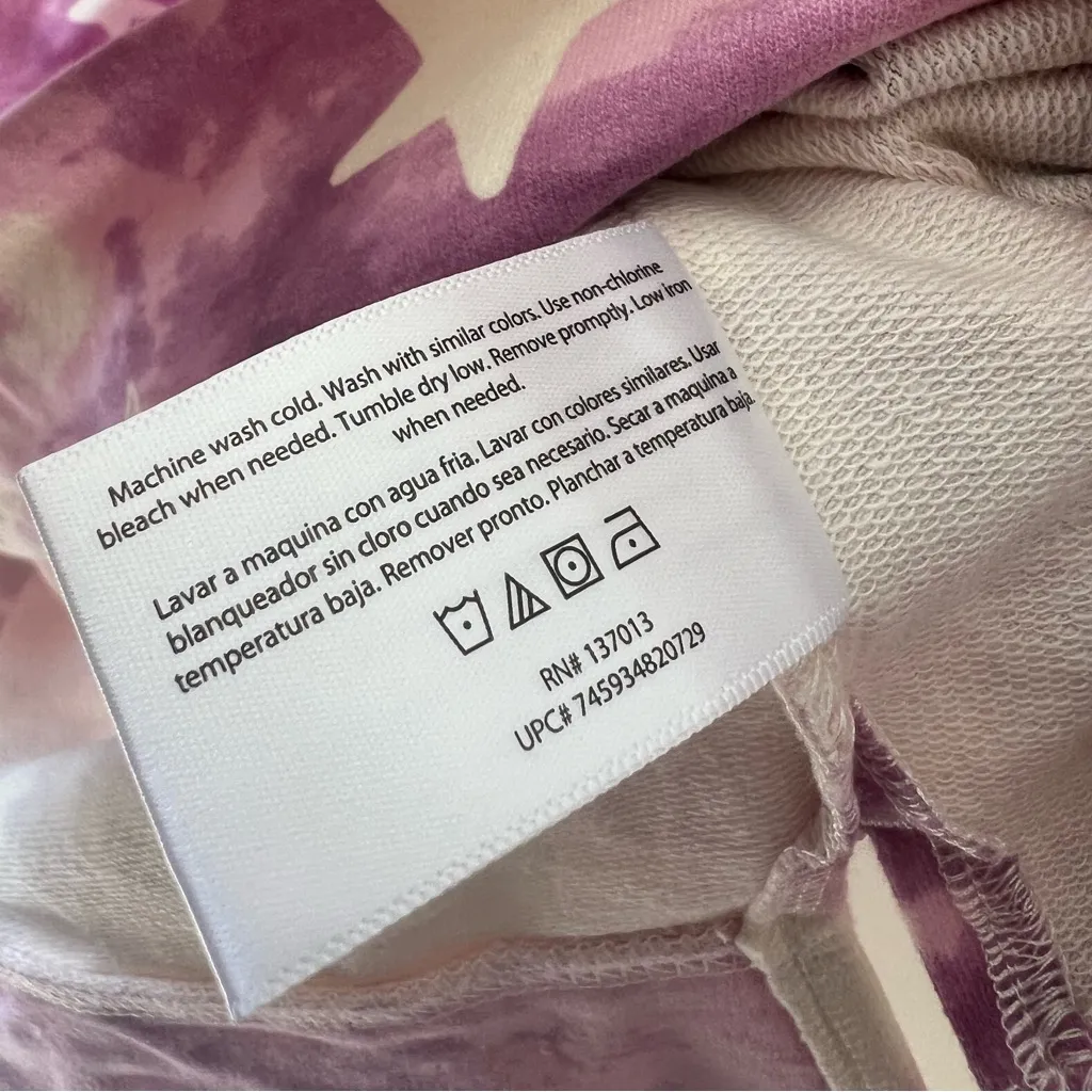 Wildfox Women’s NWT Purple Tie Dye Stars Crew Neck Sweatshirt Size Large‎ - Image 9