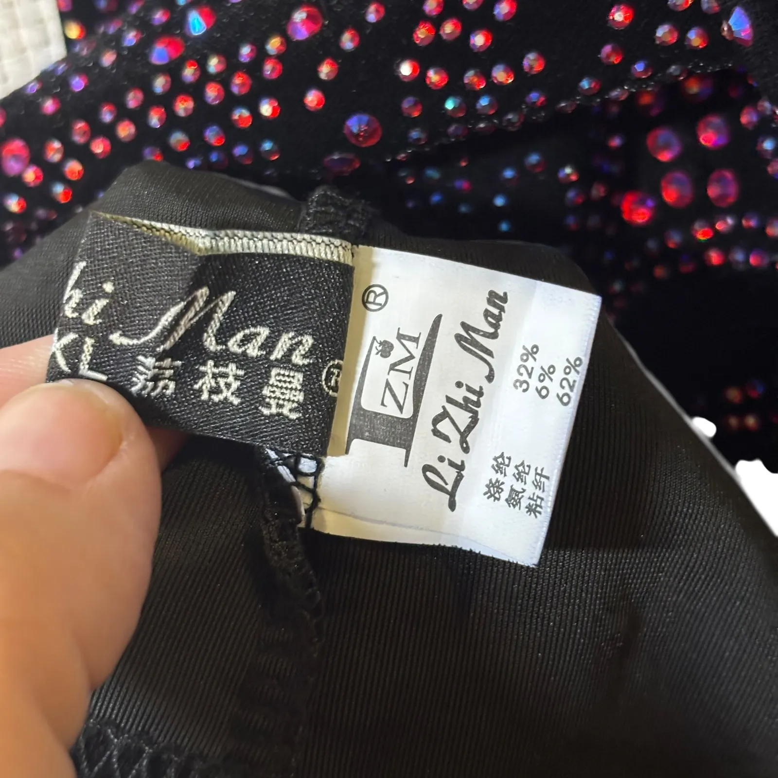 Black Velvet Maxi Dress Pink Rhinestone Beaded Elegant Formal Long Sleeve M VTG‎ Size M - Image 7