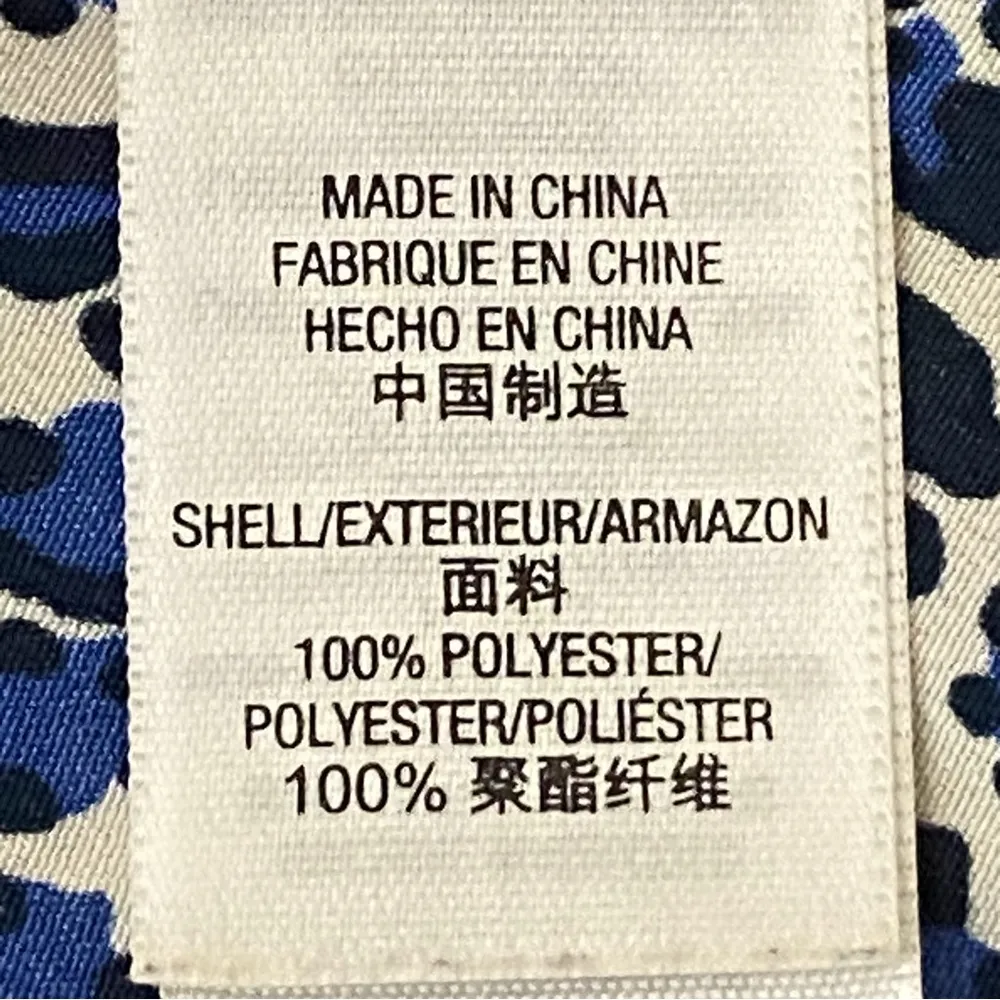 JUICY COUTURE blue, black & white leopard print, button-down blouse. Medium. EUC - Image 9