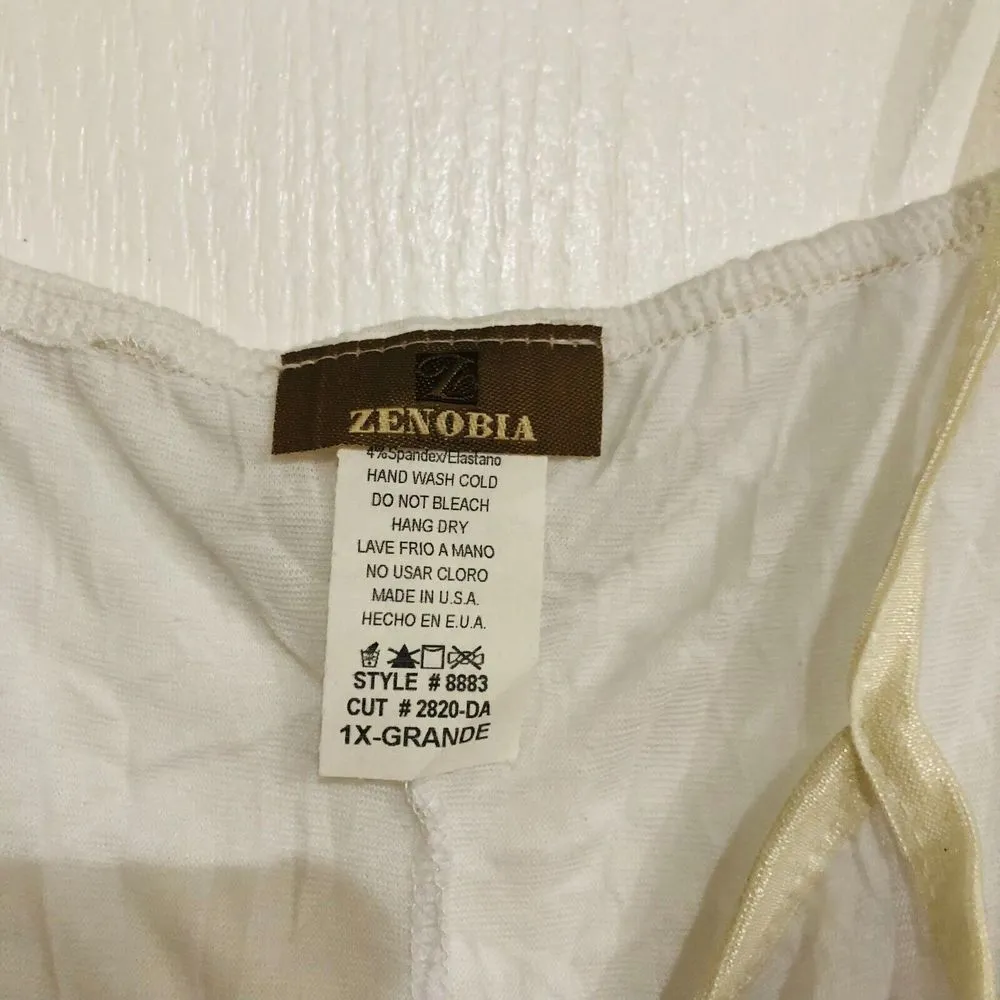 Zenobia‎ Women's Camisole Sleeveless Breathable Tank Top White Plus Size 1X - Image 4