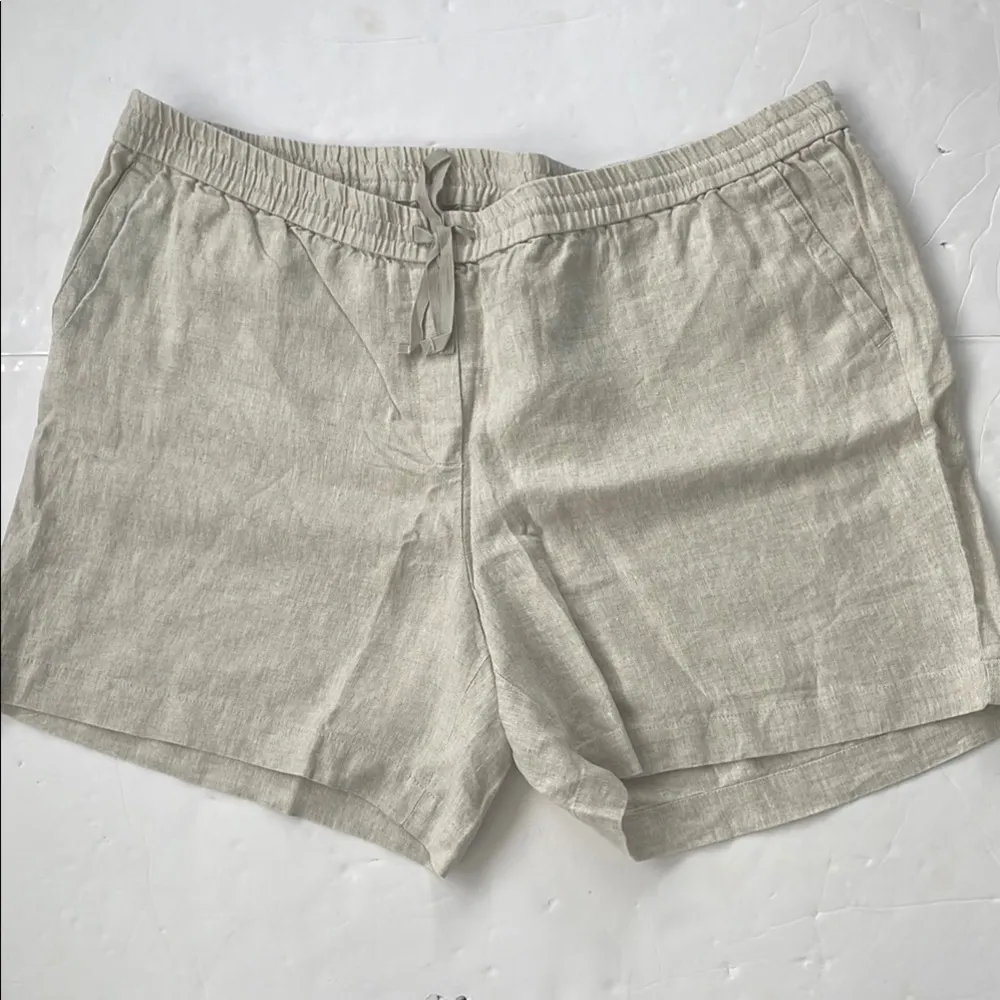 Talbots Pink and Beige/Tan Shorts Linen Relaxed Fit 3X Petite Set of 2 Bundle - Image 8