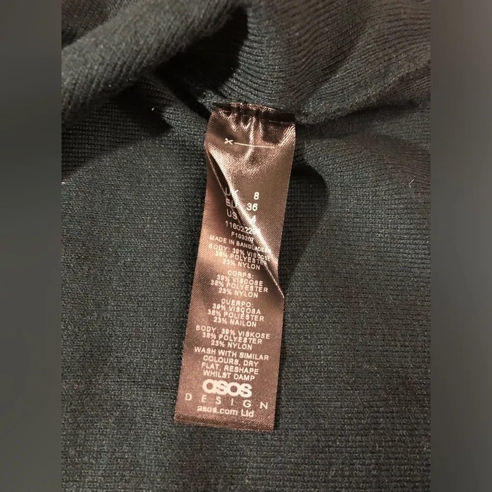 New ASOS DESIGN Maternity knitted midi dress with open collar and tie waist - Image 6