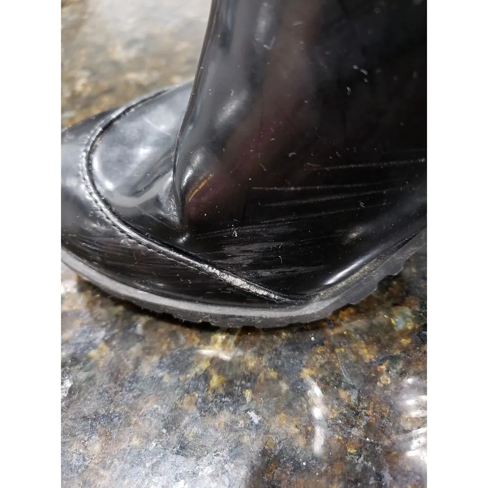 Izabella Rue Ankle Boots Womens Size 8 Black Patent Leather Block Heel Side Zip - Image 9