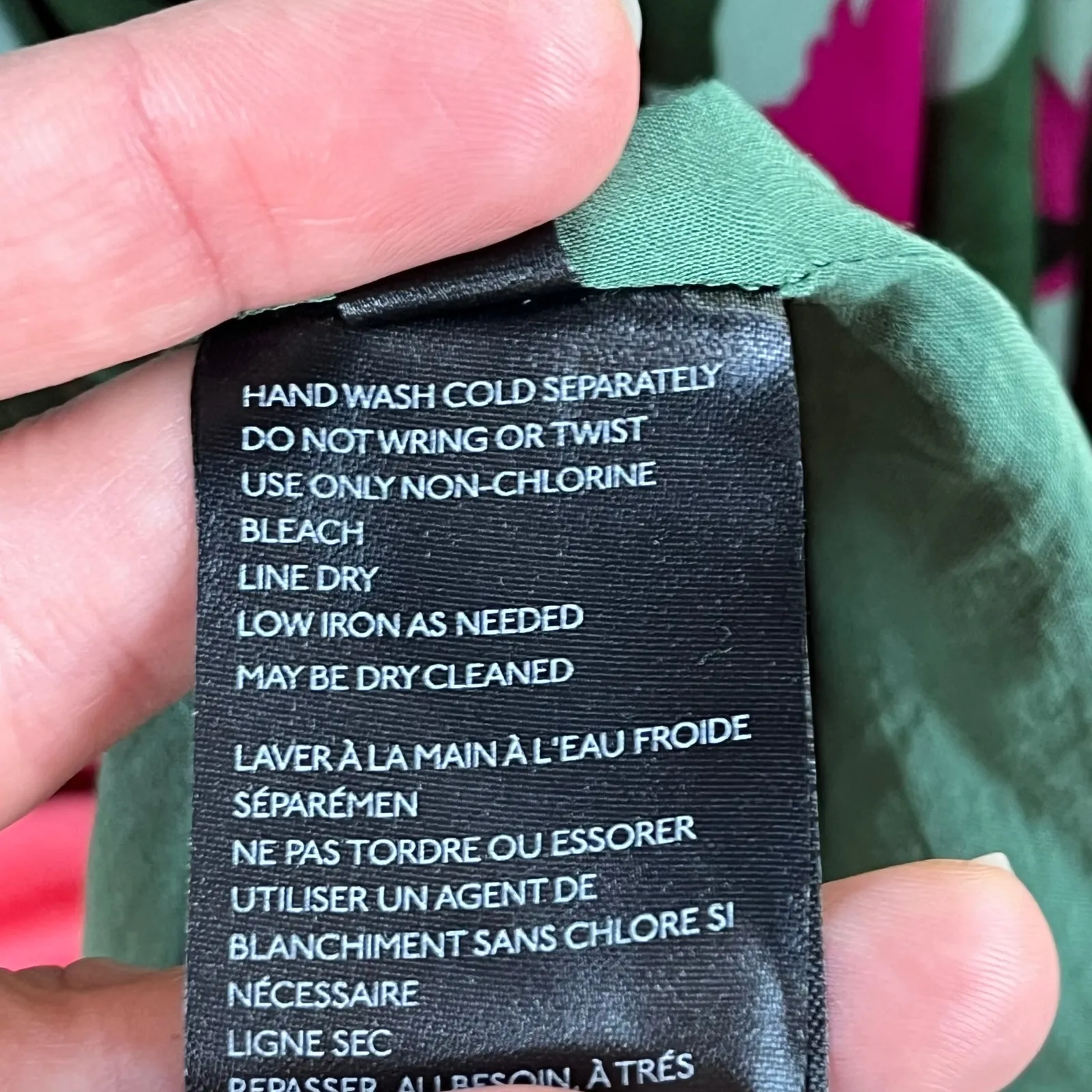 Anthropologie Mireille Green And Pink Floral Satin Pleated Midi Dress Size L - Image 13