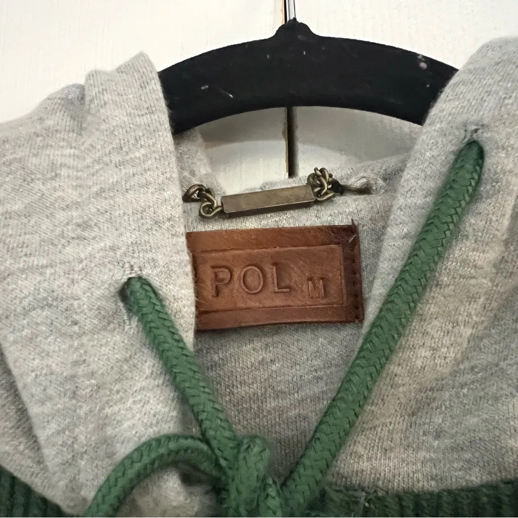 POL Green Hooded Corduroy Jacket Coat Womens Size Medium Lined Grey Gray - Image 6