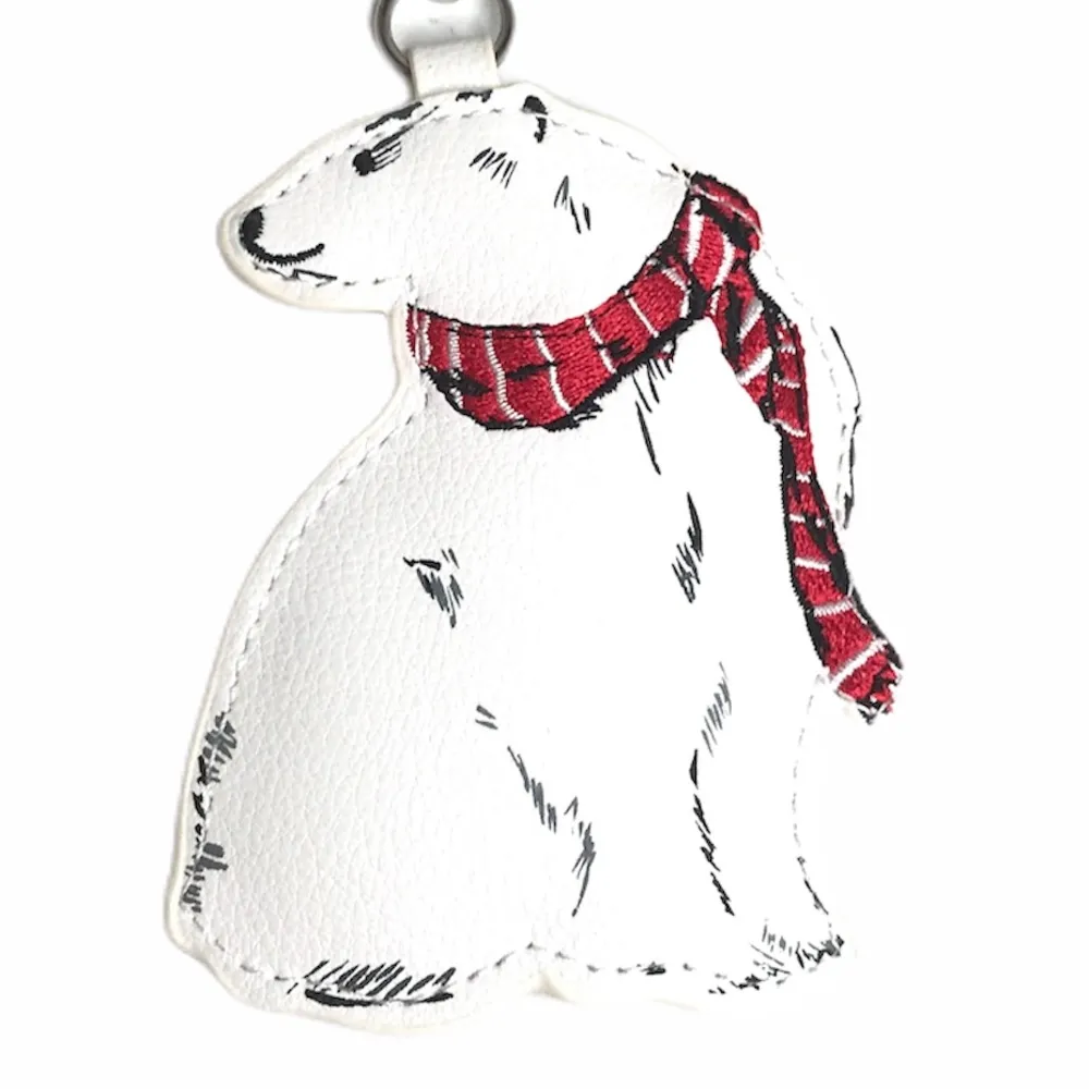 Vera Bradley Bag Charm Beary Merry White Red - Image 3